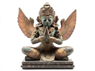 Garuda statue isolated on white background.

