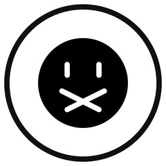 Fototapeta premium Editable cross mouth, mute, silent vector icon. Part of a big icon set family. Perfect for web and app interfaces, presentations, infographics, etc