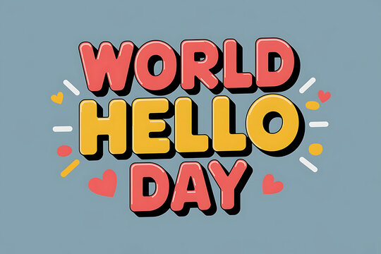 World Hello Day 3D Typography Design 