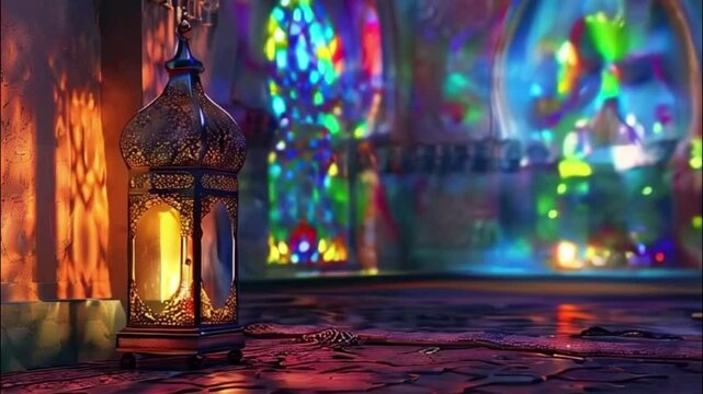 Beautiful greeting card with holiday composition for celebrate Ramadan