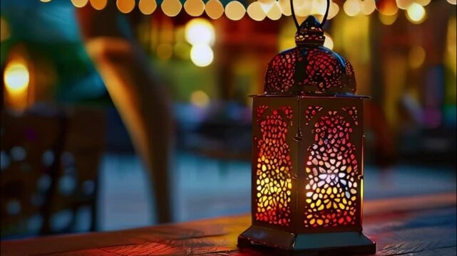 Beautiful greeting card with holiday composition for celebrate Ramadan