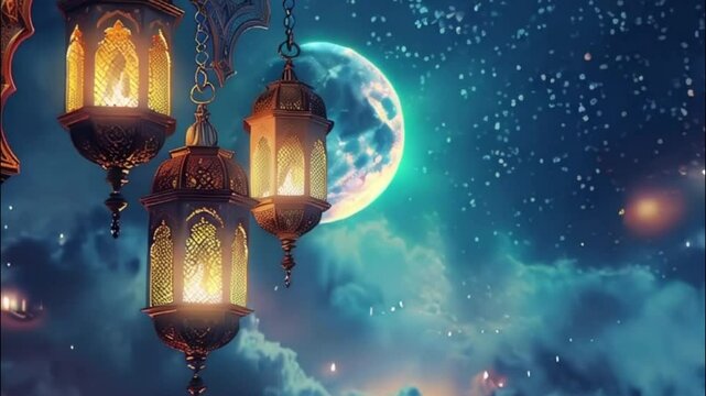 Beautiful greeting card with holiday composition for celebrate Ramadan