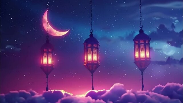 Beautiful greeting card with holiday composition for celebrate Ramadan