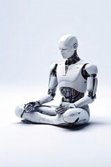Fototapeta premium the AI Image Generator, Robot portrait on isolated background technology concept