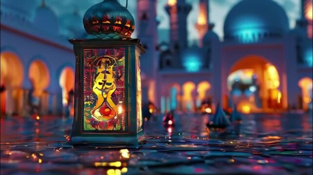 Beautiful greeting card with holiday composition for celebrate Ramadan