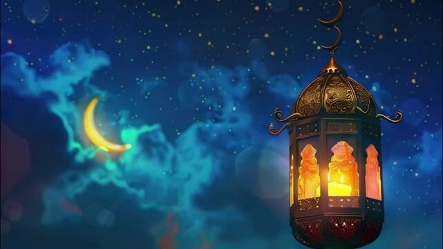 Beautiful greeting card with holiday composition for celebrate Ramadan