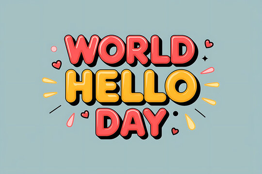 World Hello Day 3D Typography Design 