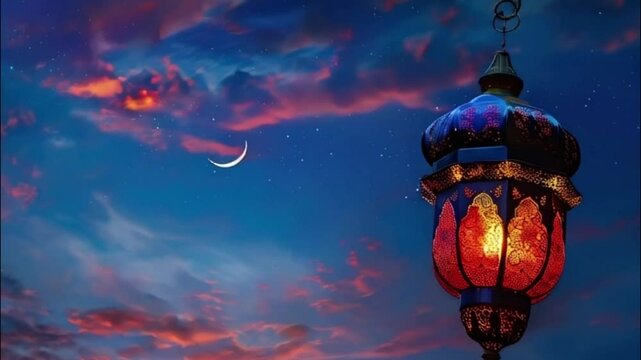 Beautiful greeting card with holiday composition for celebrate Ramadan