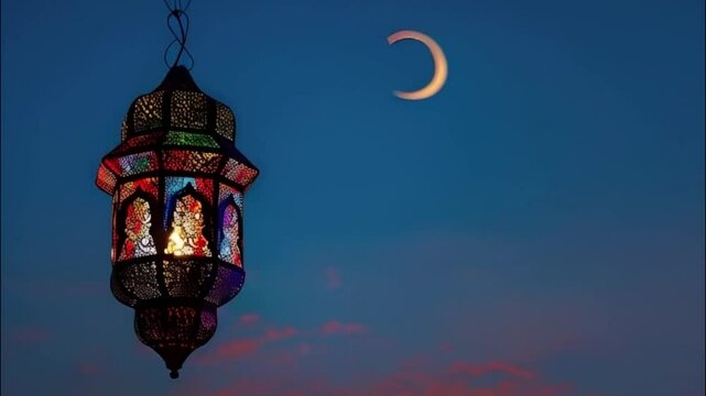 Beautiful greeting card with holiday composition for celebrate Ramadan