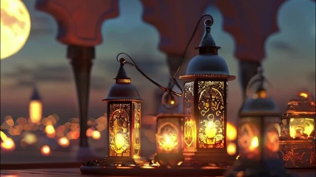 Beautiful greeting card with holiday composition for celebrate Ramadan