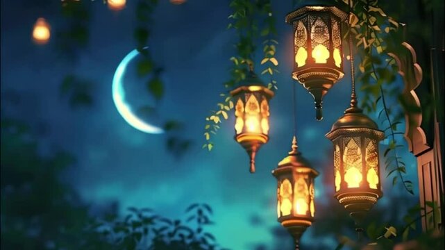 Beautiful greeting card with holiday composition for celebrate Ramadan