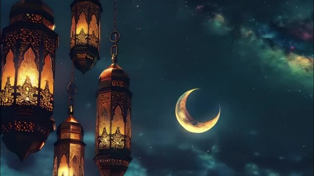 Beautiful greeting card with holiday composition for celebrate Ramadan