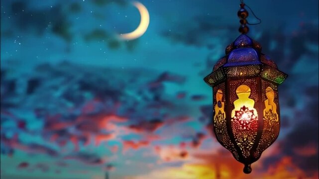 Beautiful greeting card with holiday composition for celebrate Ramadan