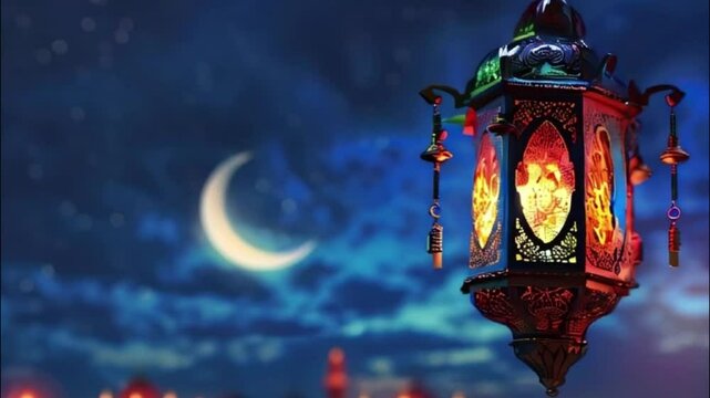 Beautiful greeting card with holiday composition for celebrate Ramadan