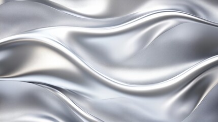 Fototapeta premium Smooth Metallic Fabric with Reflective Highlights and Waves - made with Generative AI