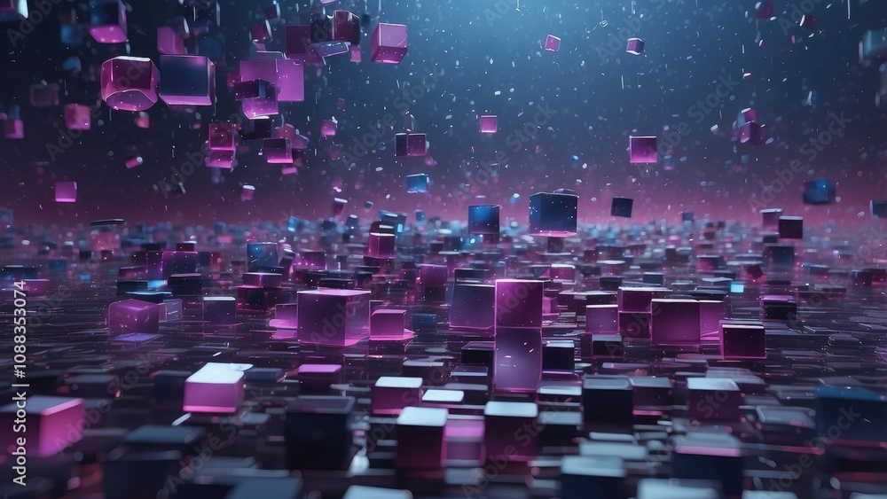 Aufkleber a futuristic and captivating visual impact is produced by the abstract digital background with float