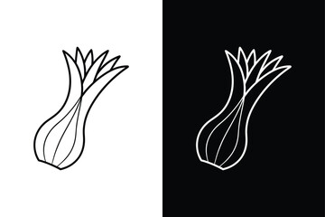 Leek Vector Illustration. Clean and Minimal Design Elements