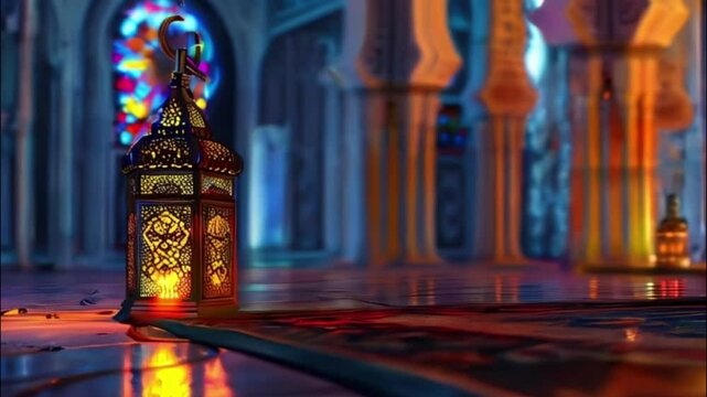 Beautiful greeting card with holiday composition for celebrate Ramadan