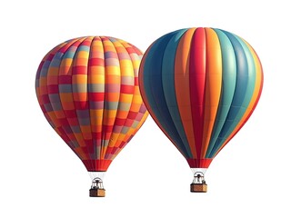 Naklejka premium Colourful hot air balloon isolated in white Background 