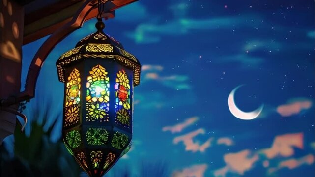 Beautiful greeting card with holiday composition for celebrate Ramadan