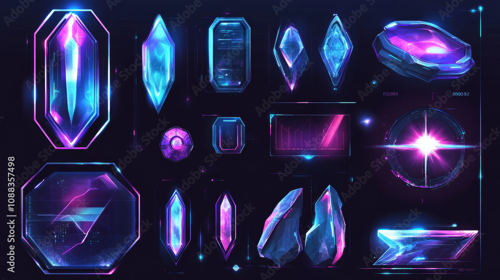 Poster modern, futuristic design elements for displaying information. ideal for websites, videos, or sci-fi