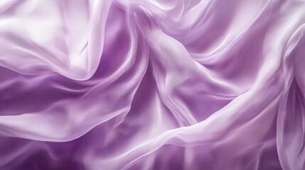 Obraz premium Abstract silky fabric texture in soft purple hues with smooth flowing folds and gentle curves creating a serene and elegant background design.