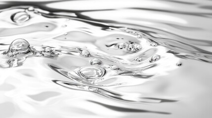 Glossy metallic liquid with reflective highlights and glittering bubbles creating a shimmering silver texture for digital marketing and design.