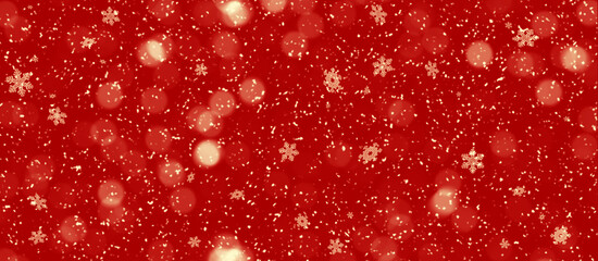 Christmas red gold snow background
