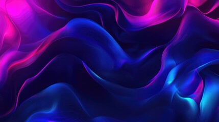 Obraz premium Flowing waves of dark navy and deep violet blue texture create a dynamic background, perfect for design projects needing vibrant color and depth.