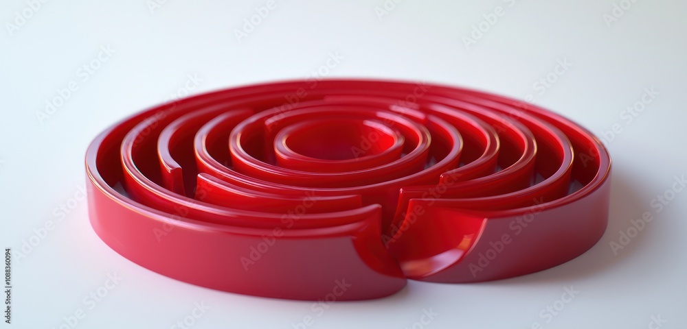Aufkleber red polymer swirl stack visualized in a three-dimensional icon.