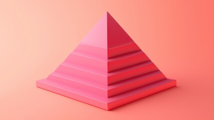 Fototapeta premium Plastic pyramid block depicted in 3D, emphasizing stepped design.