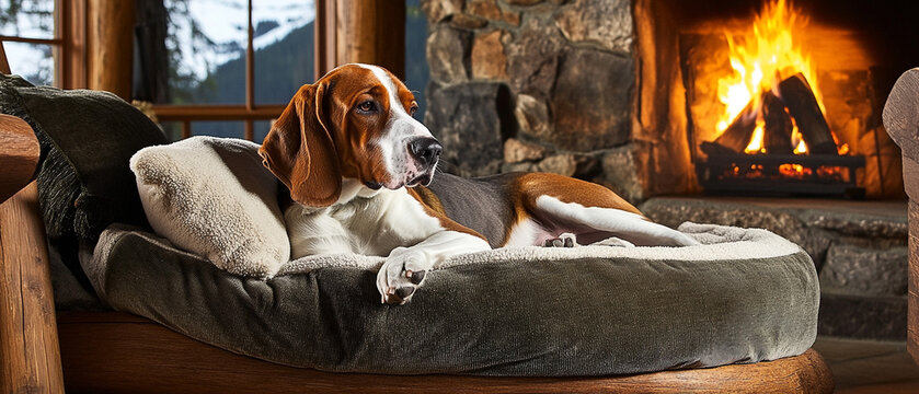 Walker Coonhound Dog Relaxing In A Peaceful Setting