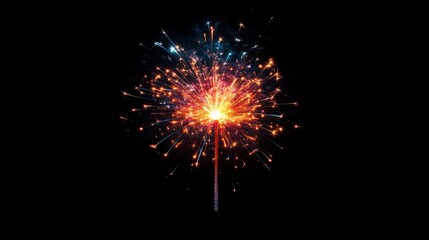 Obraz premium Colorful fireworks exploding in the air on a black background, giving a sense of excitement and fun.