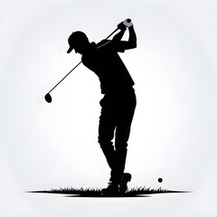 silhouette of a golfer