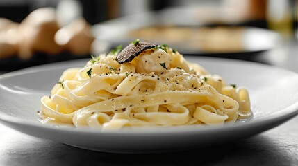 Creamy Pasta Dish Topped With Truffle