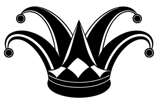 recommend clip art: jester hat silhouette white background