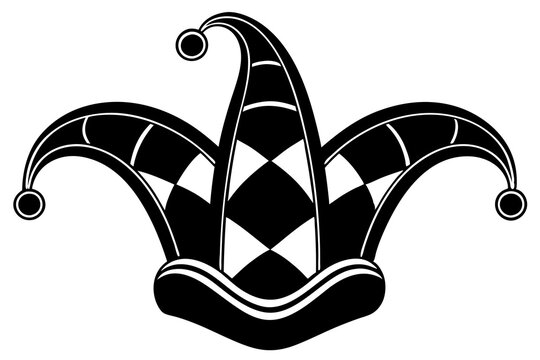 recommend clip art: jester hat silhouette white background