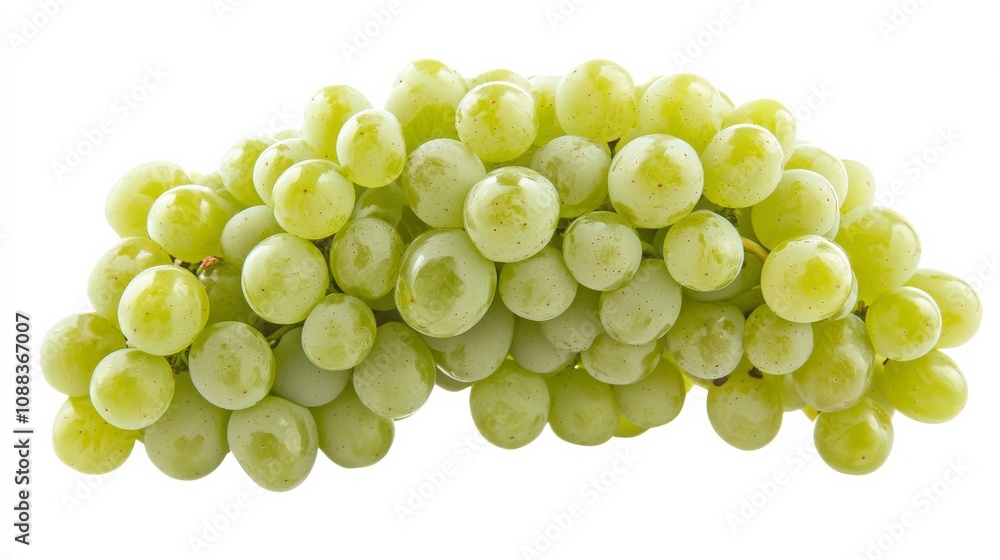 Wall mural a cluster of fresh, green grapes still attached to their vine, their crisp texture and juicy interio