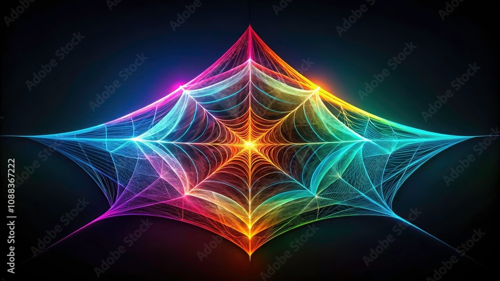 Poster minimalist geometric ghost web banner design on black background with abstract shapes and patterns f