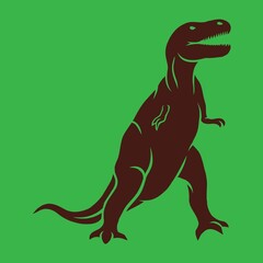 dark silhouette of tyrannosaurus dinosaur vector illustration