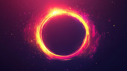 A glowing, glitchy circle.  Perfect for banners, posters, flyers, brochures, or cards.  Vector graphic.