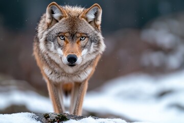 Obraz premium Majestic wolf in snowy winter landscape