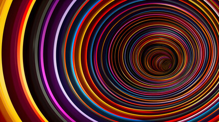 Obraz premium A vibrant spiral pattern with concentric circles in various colors, creating a dynamic visual effect.