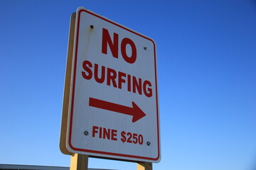 no surfing sign