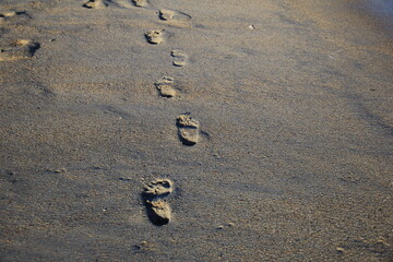 footprints on the beach