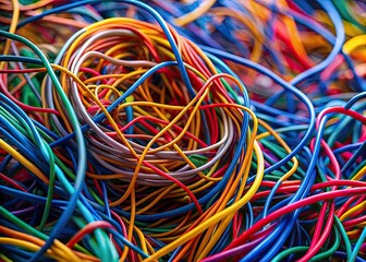 Tangled Wires Representing Mental Health Challenges and Problem Solving Strategies in a Creative Visual Composition