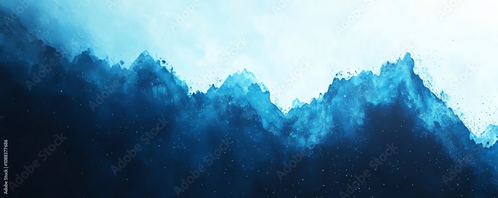 Poster abstract background with a blue growth chart, showing rising data points and an upward arrow symboli