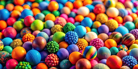 Fototapeta premium Vibrant Clay Balls Channel Banner Design with High Depth of Field for Engaging Visual Appeal and Colorful Aesthetics
