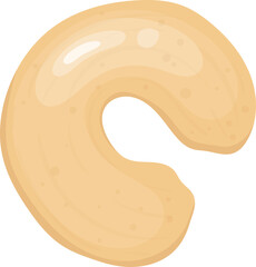 Beautiful flat illustration of cashew nut clipart