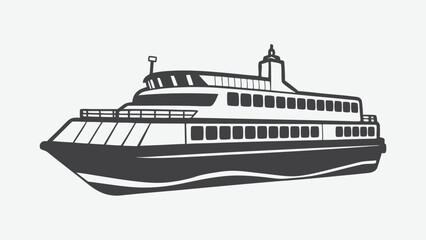 Ferry Silhouette Vector Illustration in High Quality for Nautical and Maritime Design Projects